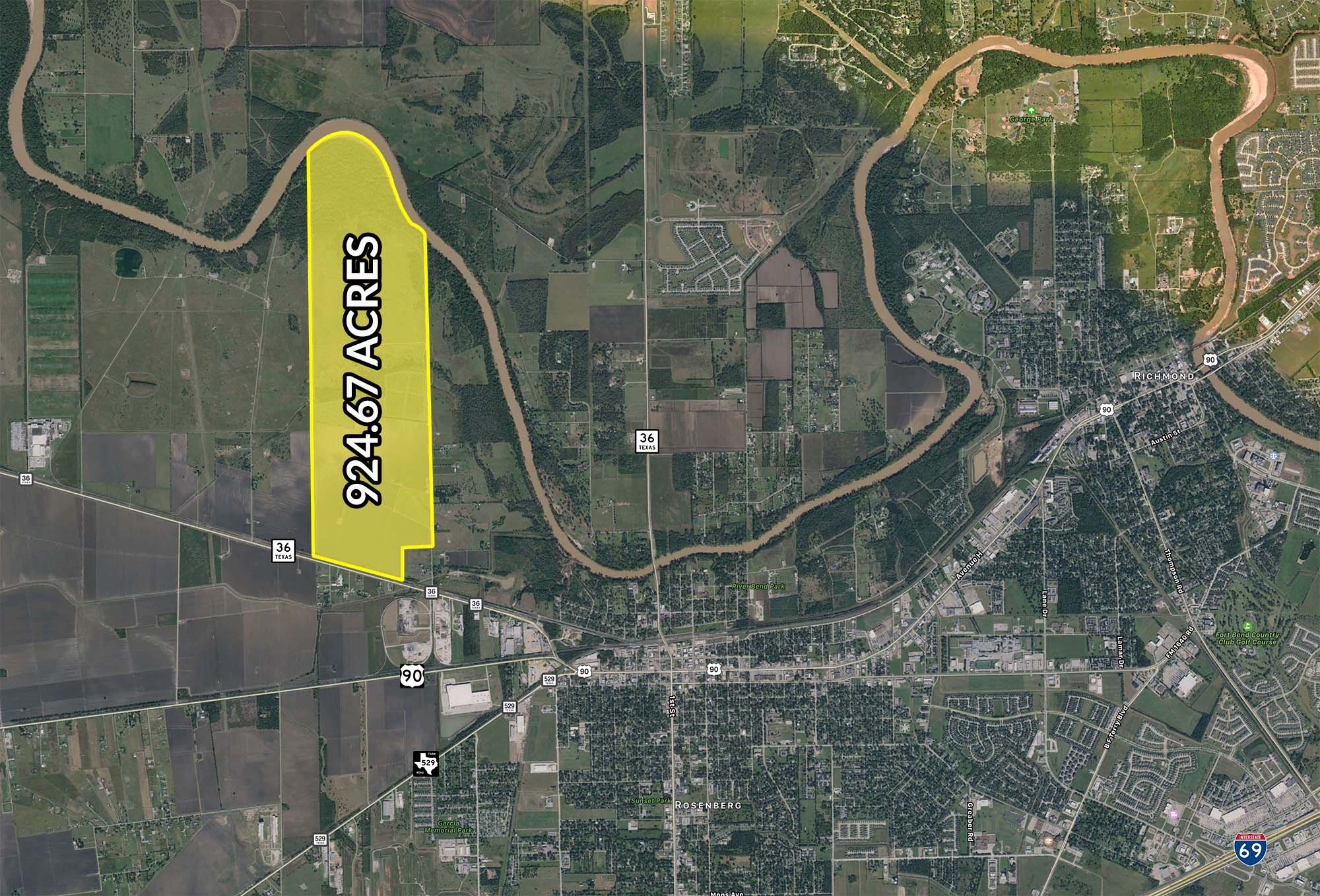 924.67 Acres on Highway 36 at Huntington Road, Rosenberg, TX 77471